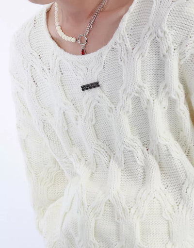 【Culture E】Hoonet ring white sweater  CE0022