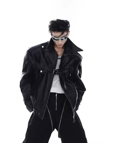 [Culture E] Pieced noble leather jacket CE0031