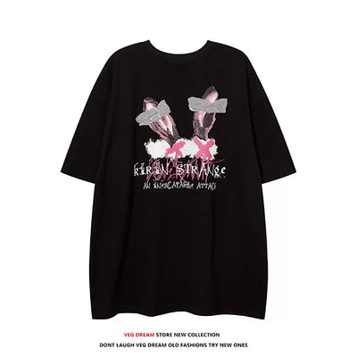 【VEG Dream】Accident Bunny Gather T-shirt  VD0003
