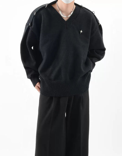 [LUCE GARMENT] Shoulder seam soft sweater LG0035