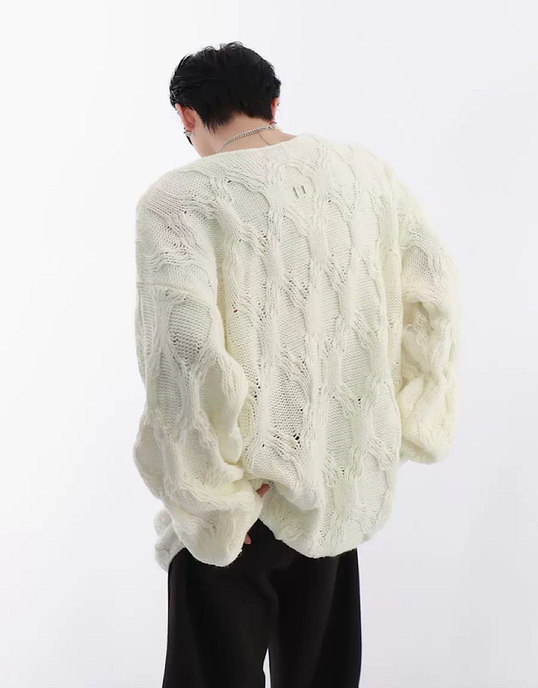 [Culture E] Hoonet ring white sweater CE0022