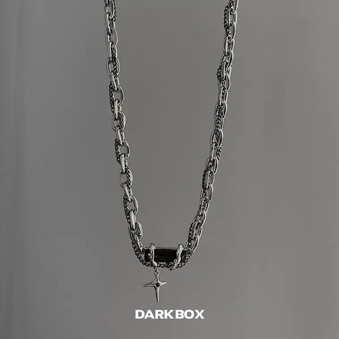 【DARKBOX】Chain Cross Move Necklace  DB0004
