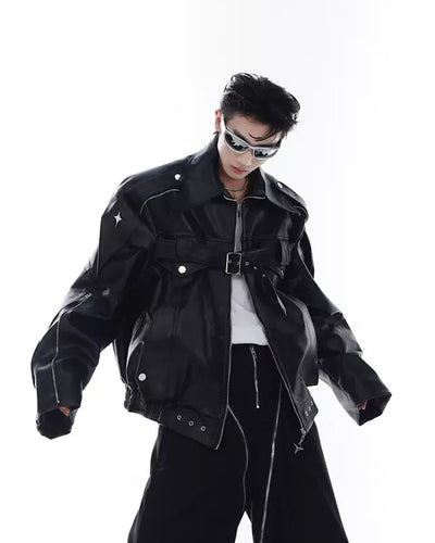 【Culture E】Pieced noble leather jacket  CE0031