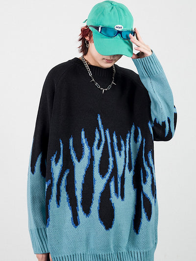 Dirt coloring flame knit  HL2702