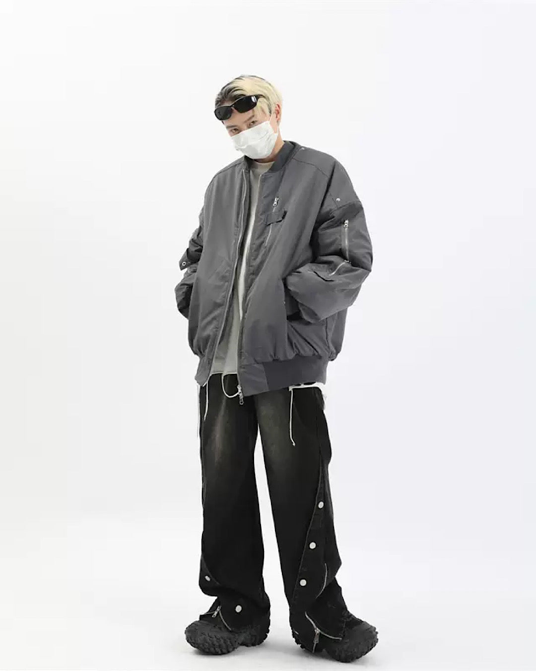 【MAXDSTR】Multiple Zipper Textured Jacket  MD0006