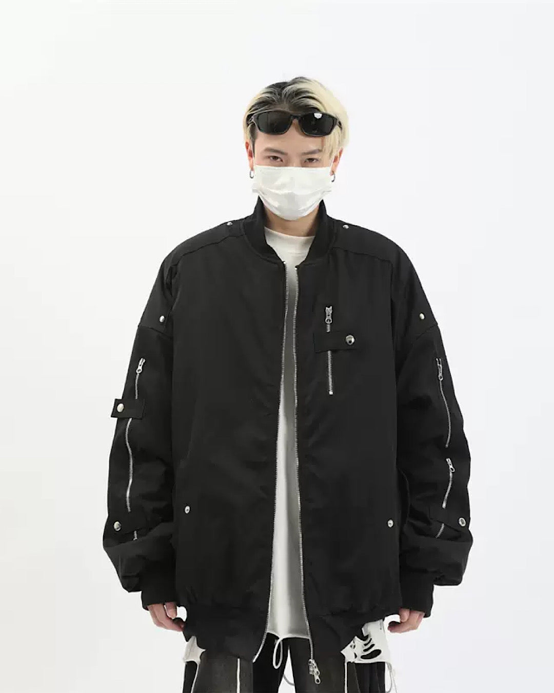 【MAXDSTR】Multiple Zipper Textured Jacket  MD0006