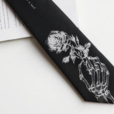 skull-hand design necktie  HL1077