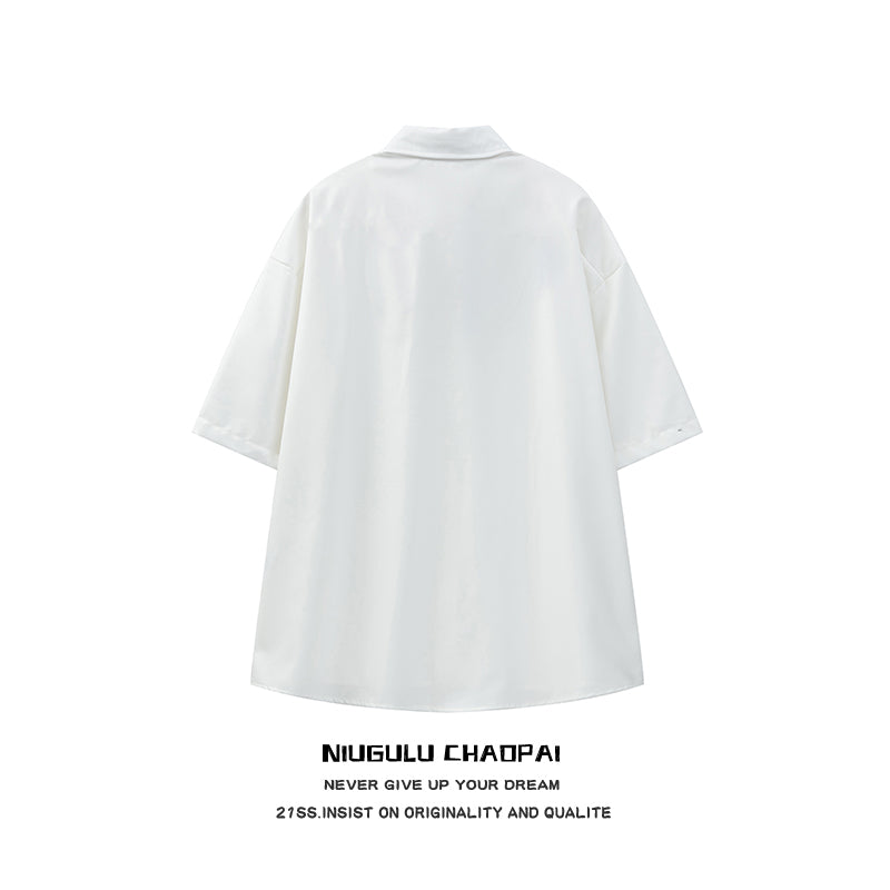 【NIUGULU】Stardust Zipper Natural Short and Long Shirt  NG0006
