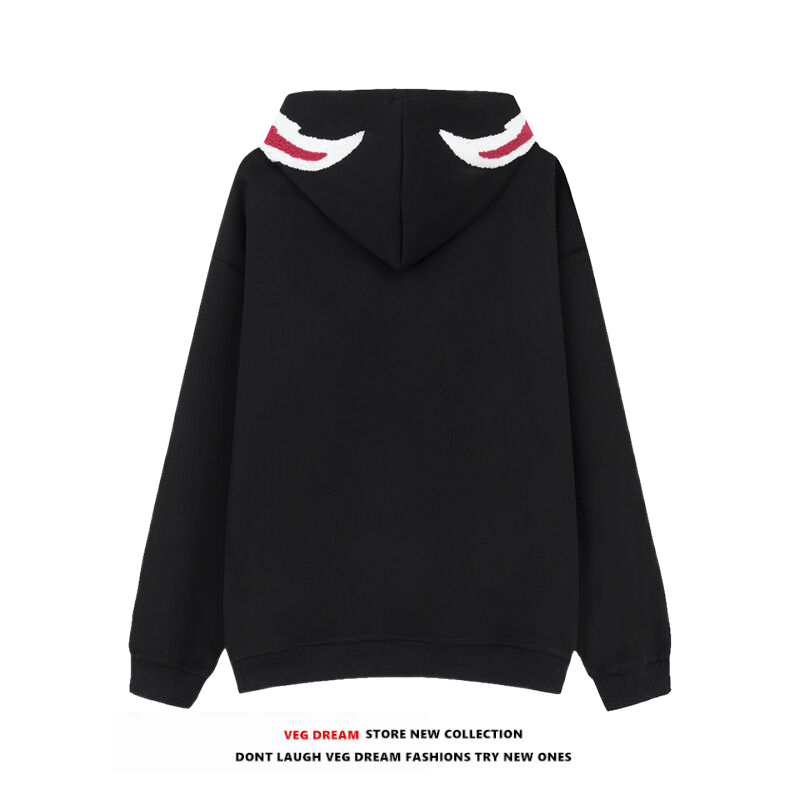 【VEG Dream】Front spider design monochrome color full zip hoodie  VD0216