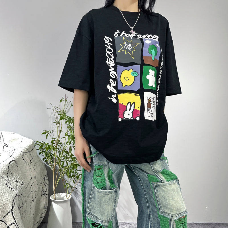 【FREEMEIGE】Pop character front design T-shirt  FM0009