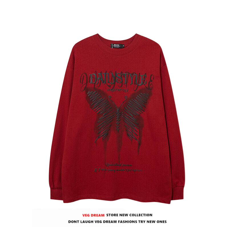【VEG Dream】Dark subculture color balance up butterfly T-shirt  VD0218