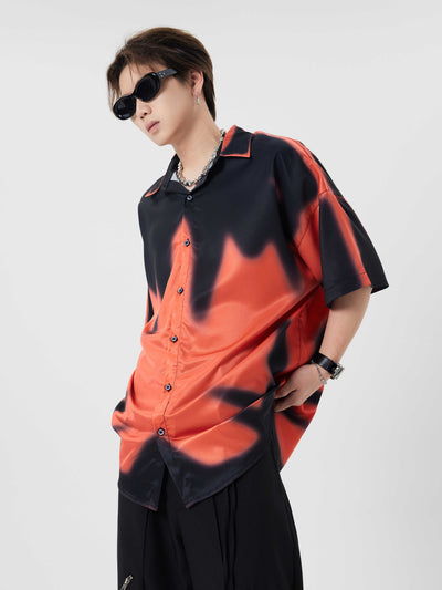 【DARKFOG】Fluid-soaked paint accent mode chic shirt  DF0022