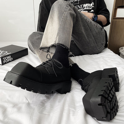 【8/14新作】Three-dimensional silhouette matte design Blacking platform shoes  HL2941