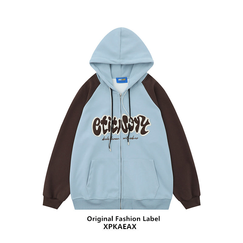 [XPXME]Anime style initial design bicolor specification hoodie XP0010