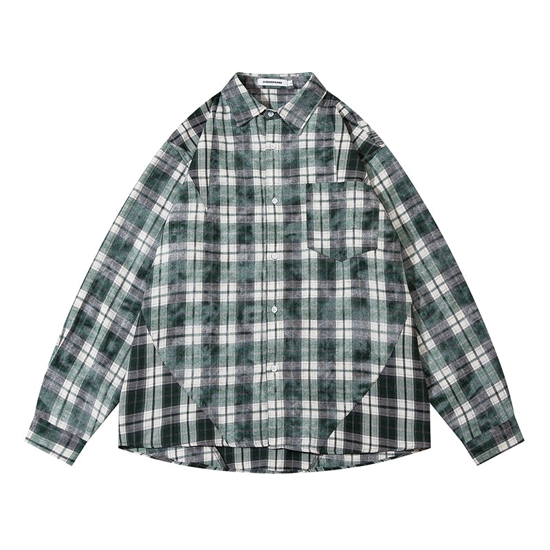 CEDY] Simple Balance Design Plaid Long Sleeve Shirt CD0030