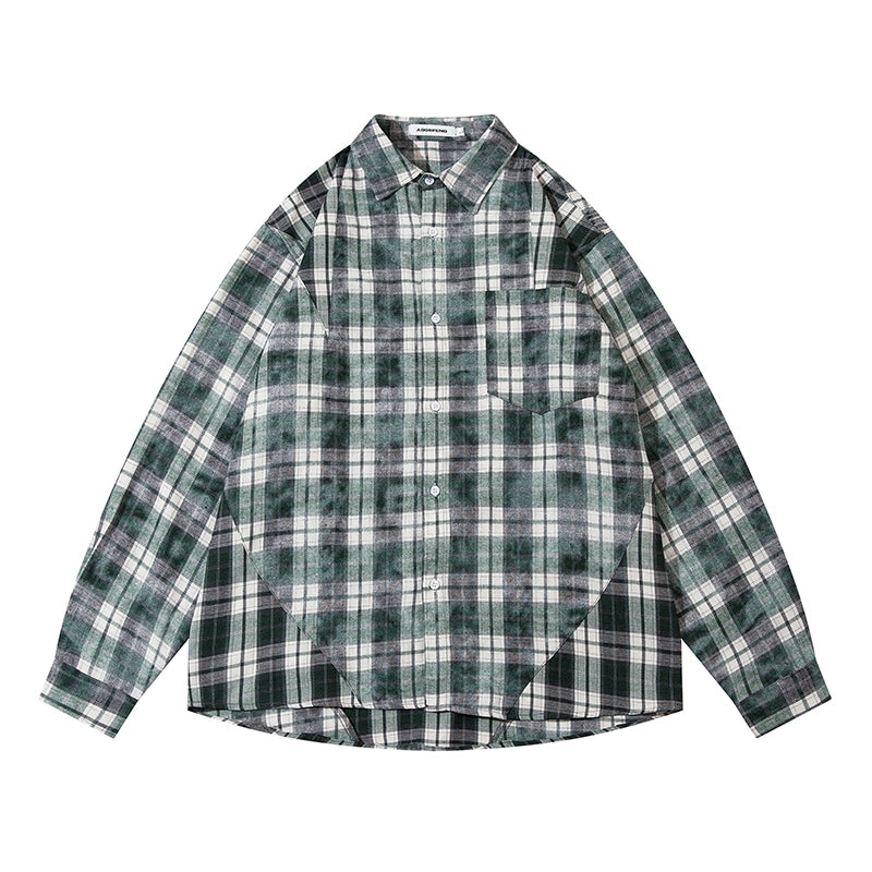 【CEDY】Simple Balance Design Plaid Long Sleeve Shirt  CD0030