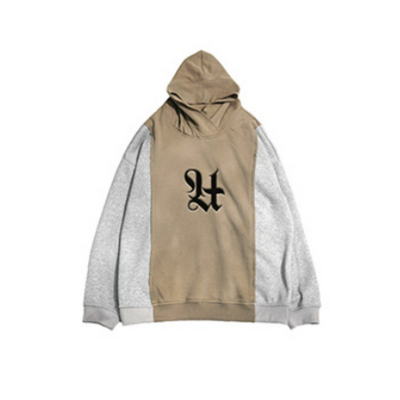 【UUCSCC】Contrast color hooded pullover sweater  US0025