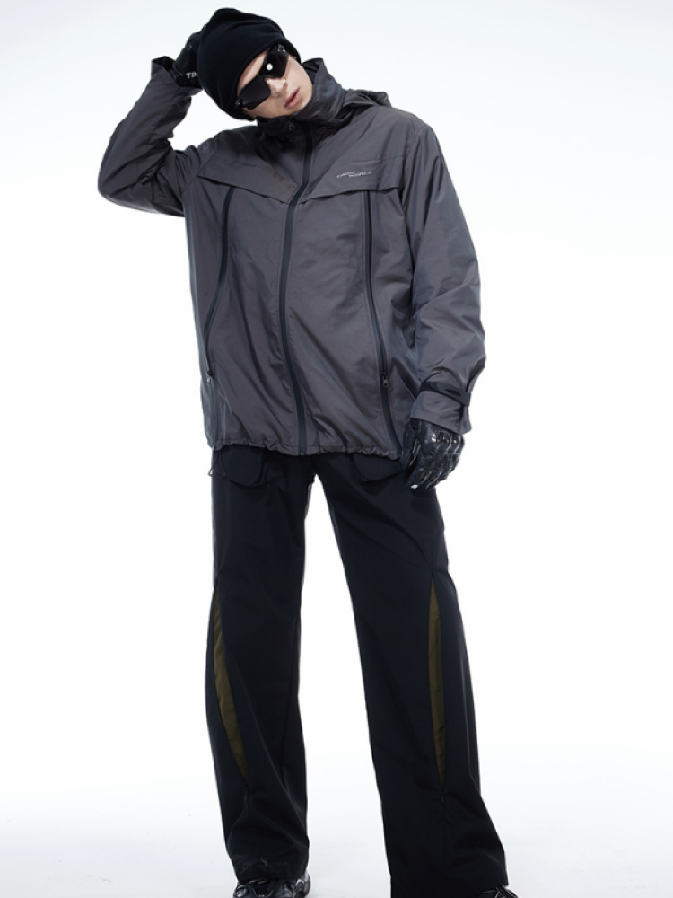 【0-croworld】Multi-zip design wide pants  CR0026