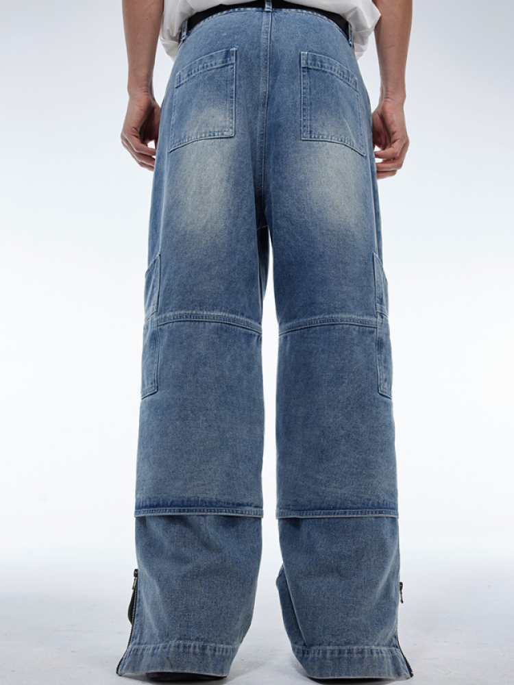 【0-croworld】Fake two-piece design wide pants  CR0027