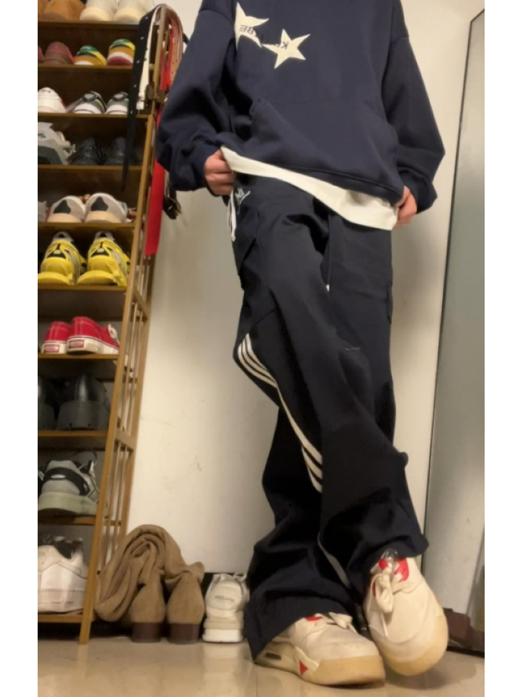 Retro side 2025 stripe pants