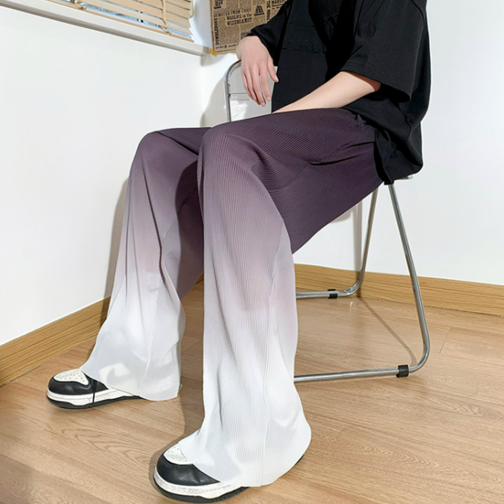 【Mr.city】Gradient design drape straight wide-leg pants  MC0009