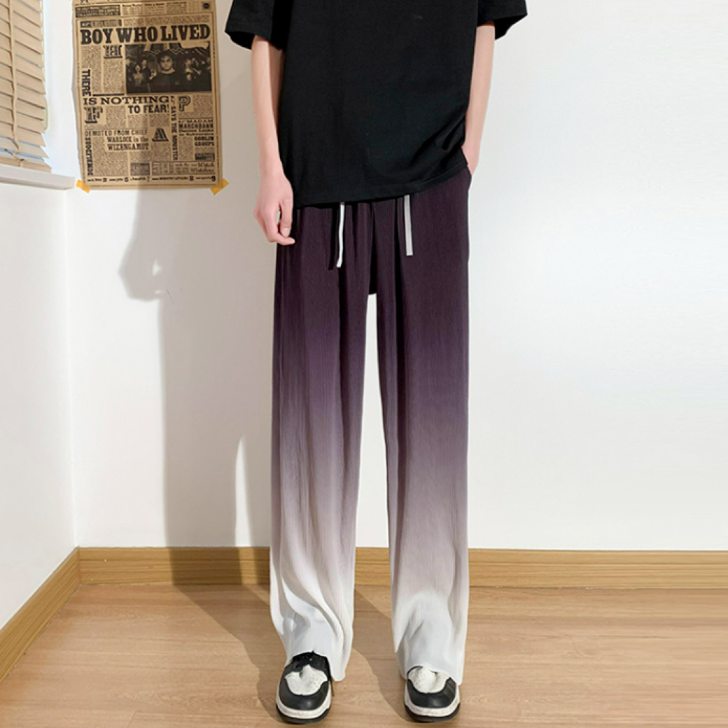 【Mr.city】Gradient design drape straight wide-leg pants MC0009