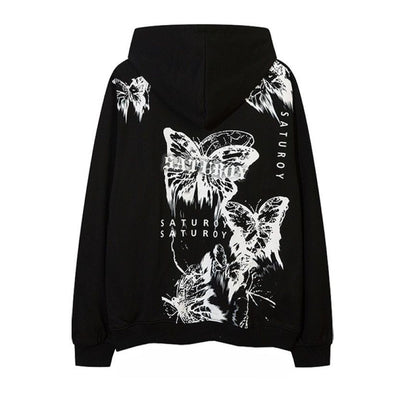 【NIHAOHAO】Butterfly graphic print hoodie  NH0026