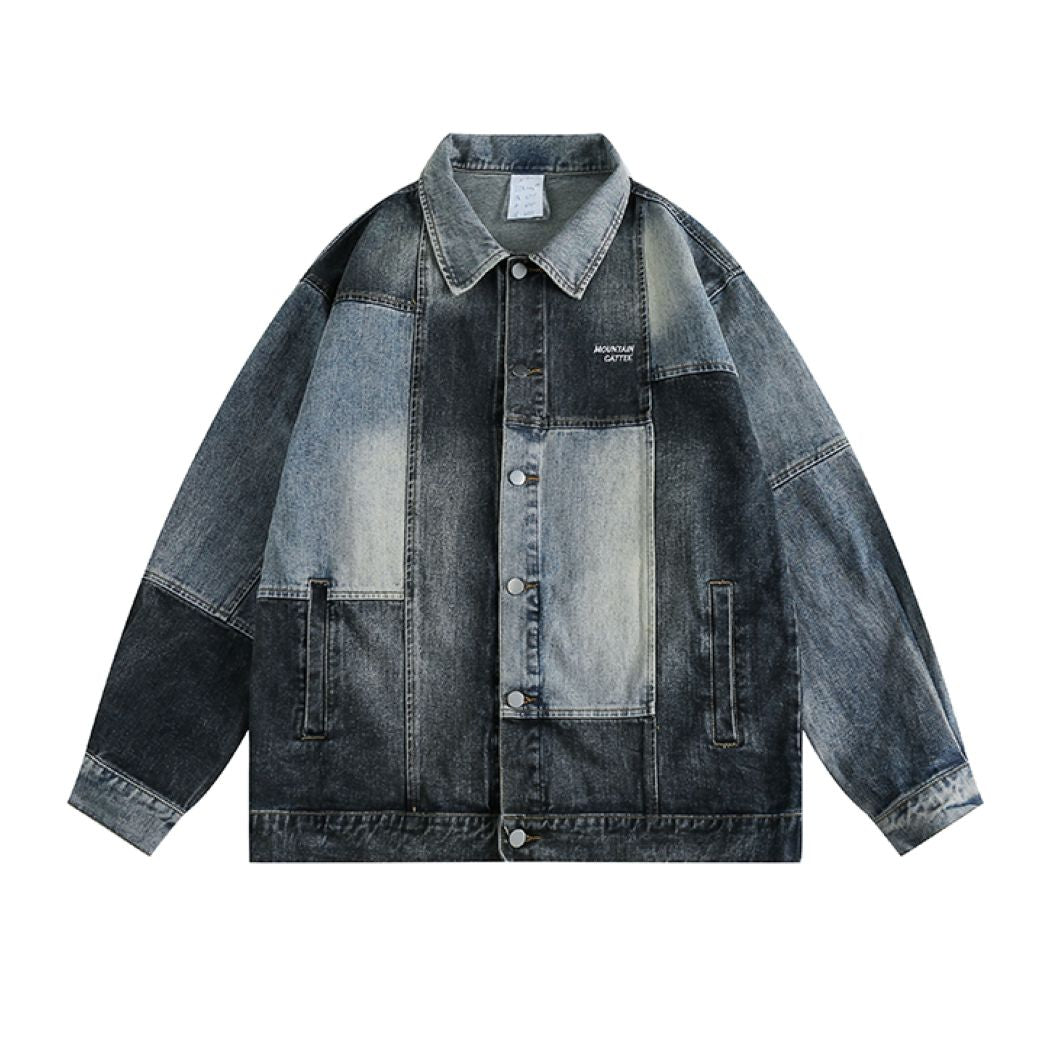 【CEDY】Patchwork design loose denim jacket  CD0002