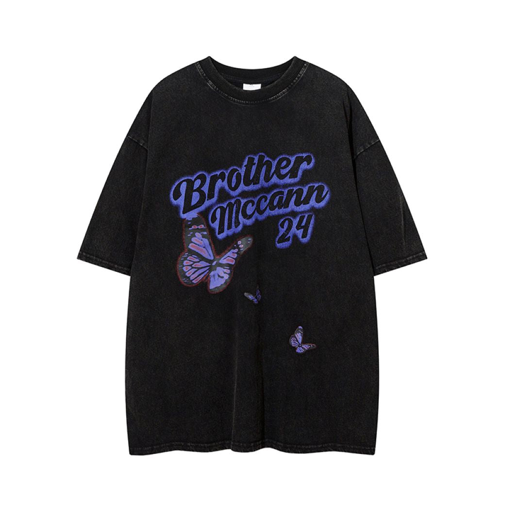 【MR nearly】Butterfly print short-sleeved T-shirt MR0027