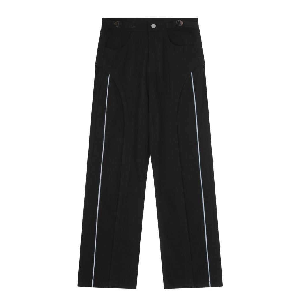 [F383] Side line denim mop pants FT0025