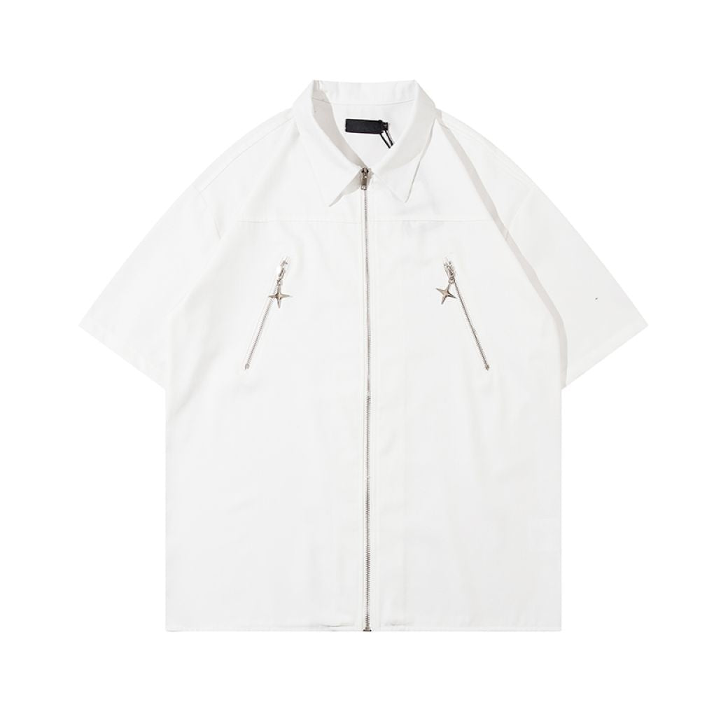 【MR nearly】Cross zip design shirt jacket  MR0028