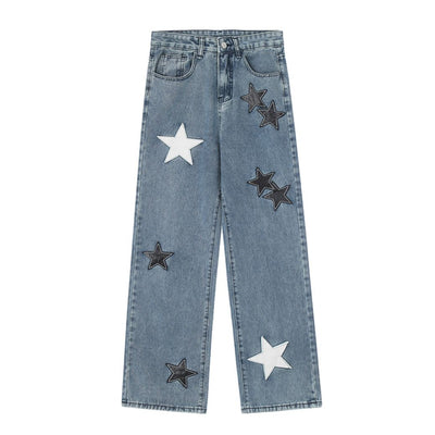 [CEDY] Star patch design straight jeans CD0013