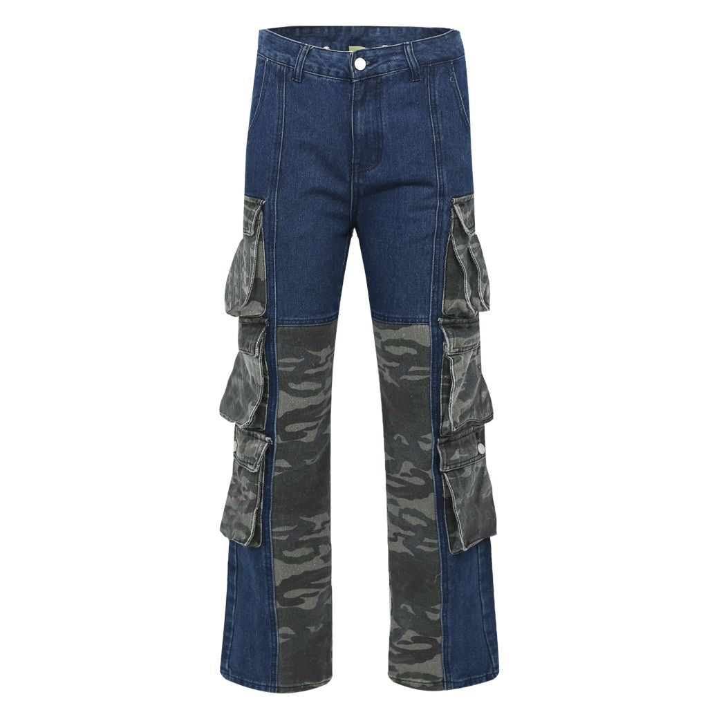 [F383] Camouflage multi-pocket jeans FT0029