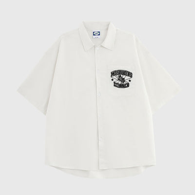 [INS] Embroidered logo patch pocket short-sleeved shirt IN0011
