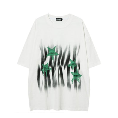 【VEG Dream】Star graffiti half-sleeve T-shirt  VD0148