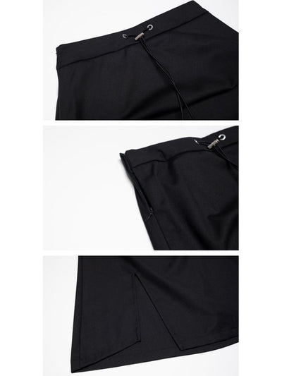 【CHICSKY】High waist side slit A-line long skirt CH0001