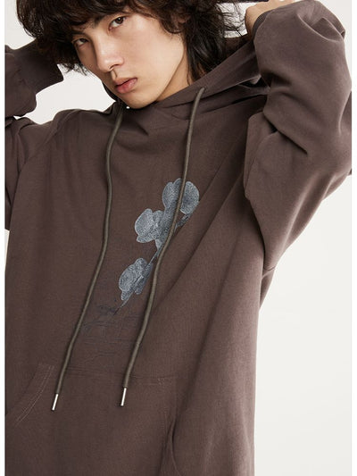 【Yehbyahb】retro design print hoodie  YB0004