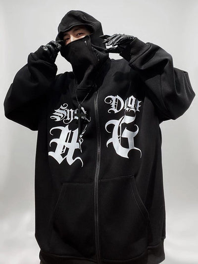 【UUCSCC】Front logo high neck zip hoodie US0027