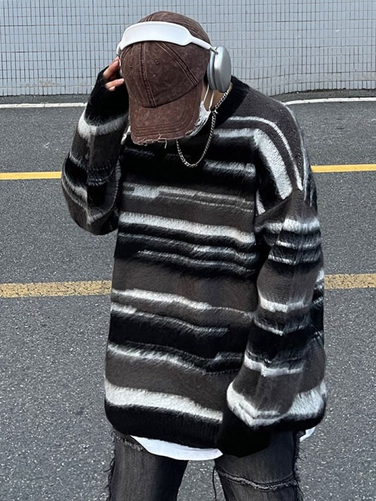 [CEDY] Striped loose knit sweater CD0005