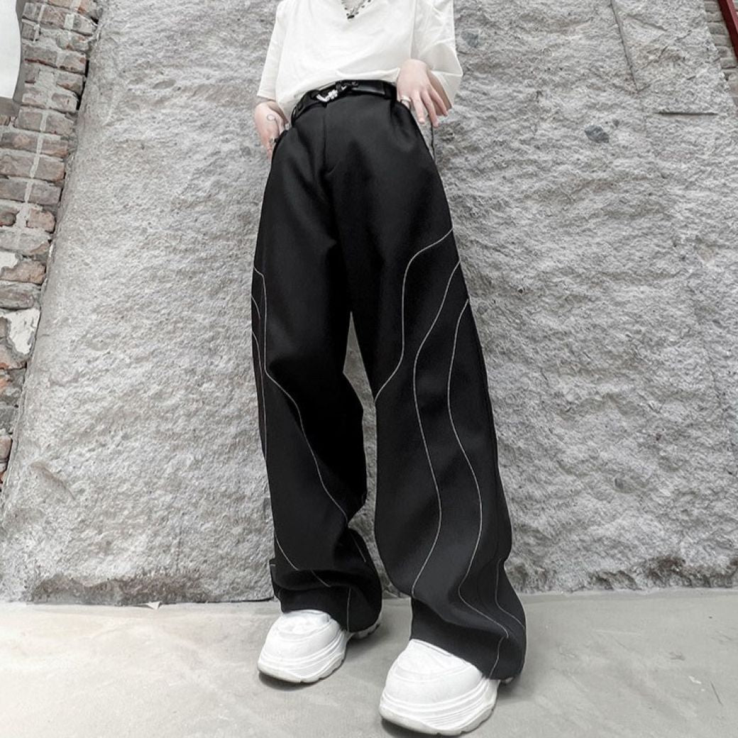 【Mr.city】Unique line straight mop pants  MC0001
