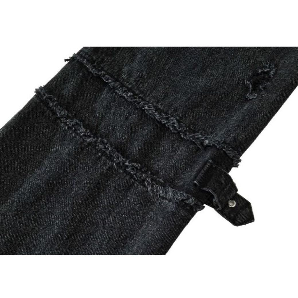 Blacklists】Belt design wide leg loose jeans BL0014 – HI-LANDER