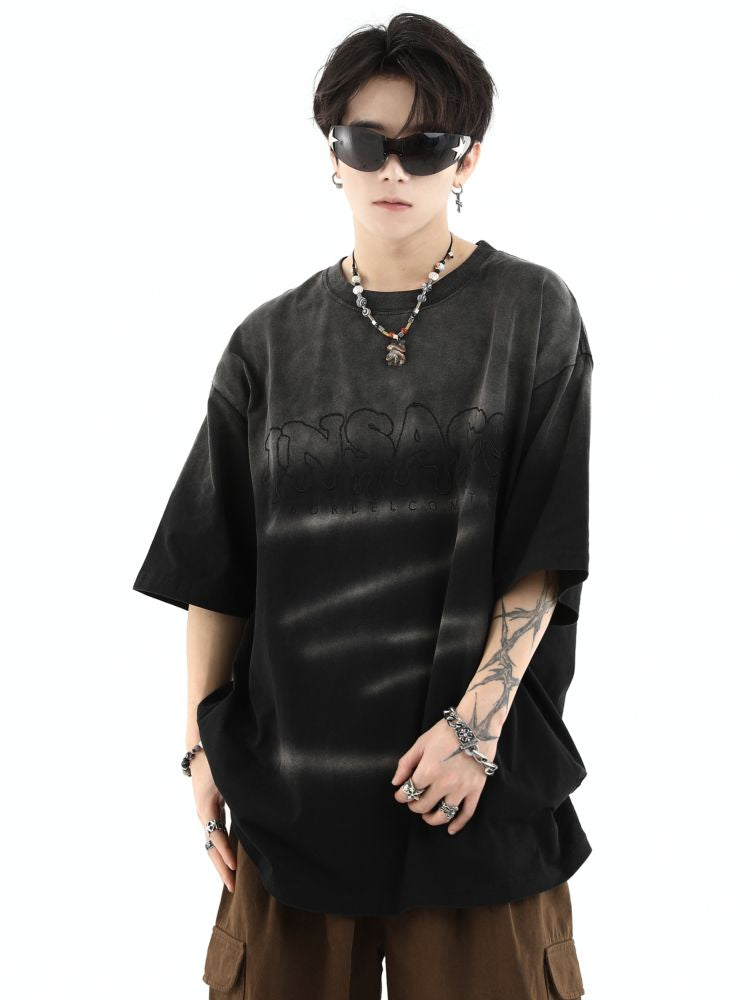【INS】Logo Embroidered Graffiti Short Sleeve T-shirt  IN0009