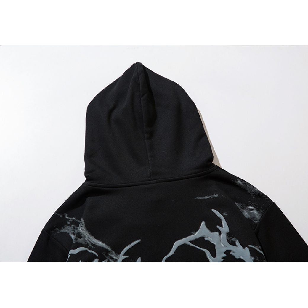 【NIHAOHAO】Dark heart graphic oversized hoodie  NH0016