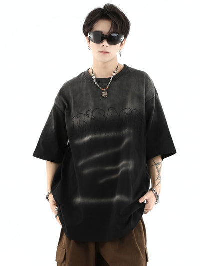【INS】Logo Embroidered Graffiti Short Sleeve T-shirt  IN0009