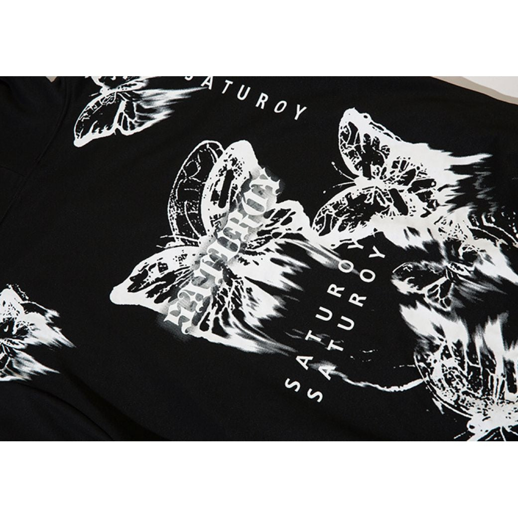 【NIHAOHAO】Butterfly graphic print hoodie  NH0026