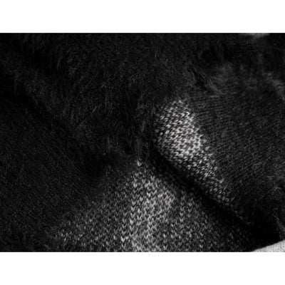 [NIHAOHAO] distressed stitch fur knit NH0011