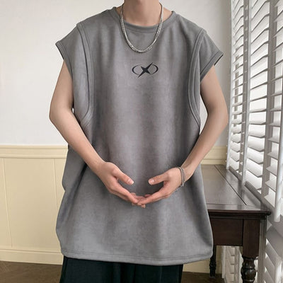 【Mr.city】Retro design sleeveless sweatshirt  MC0012
