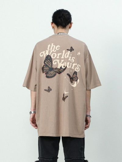 【MR nearly】Butterfly print short-sleeved T-shirt  MR0027