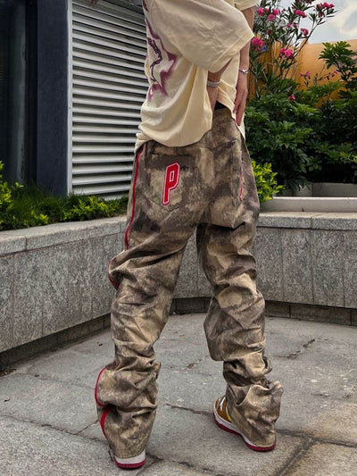 【F383】camouflage side zip casual pants  FT0027