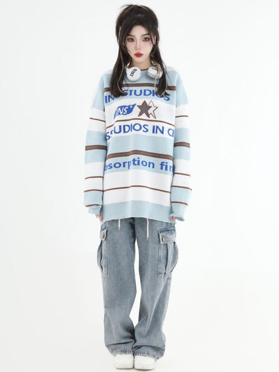 [INS] Contrast color stripe sweater IN0002